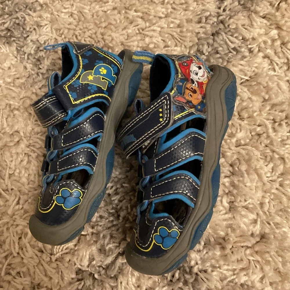 Paw Patrol Toddler Boys Blue Fisherman Sandals Chase Marshall Size‎ 7